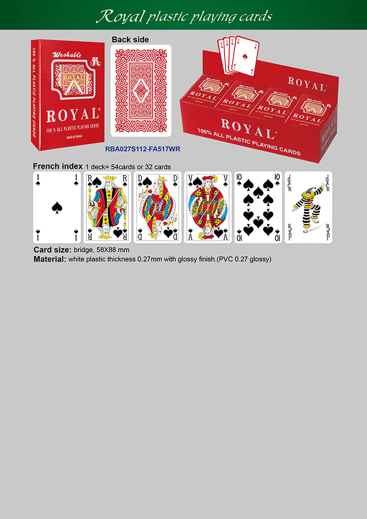 Royal Plastic Playing Card_French index